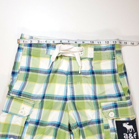 Abercrombie Fitch 28in Mens Small Plaid Board Shorts Swim Trunks Cargo Beachwear - Picture 6 of 12